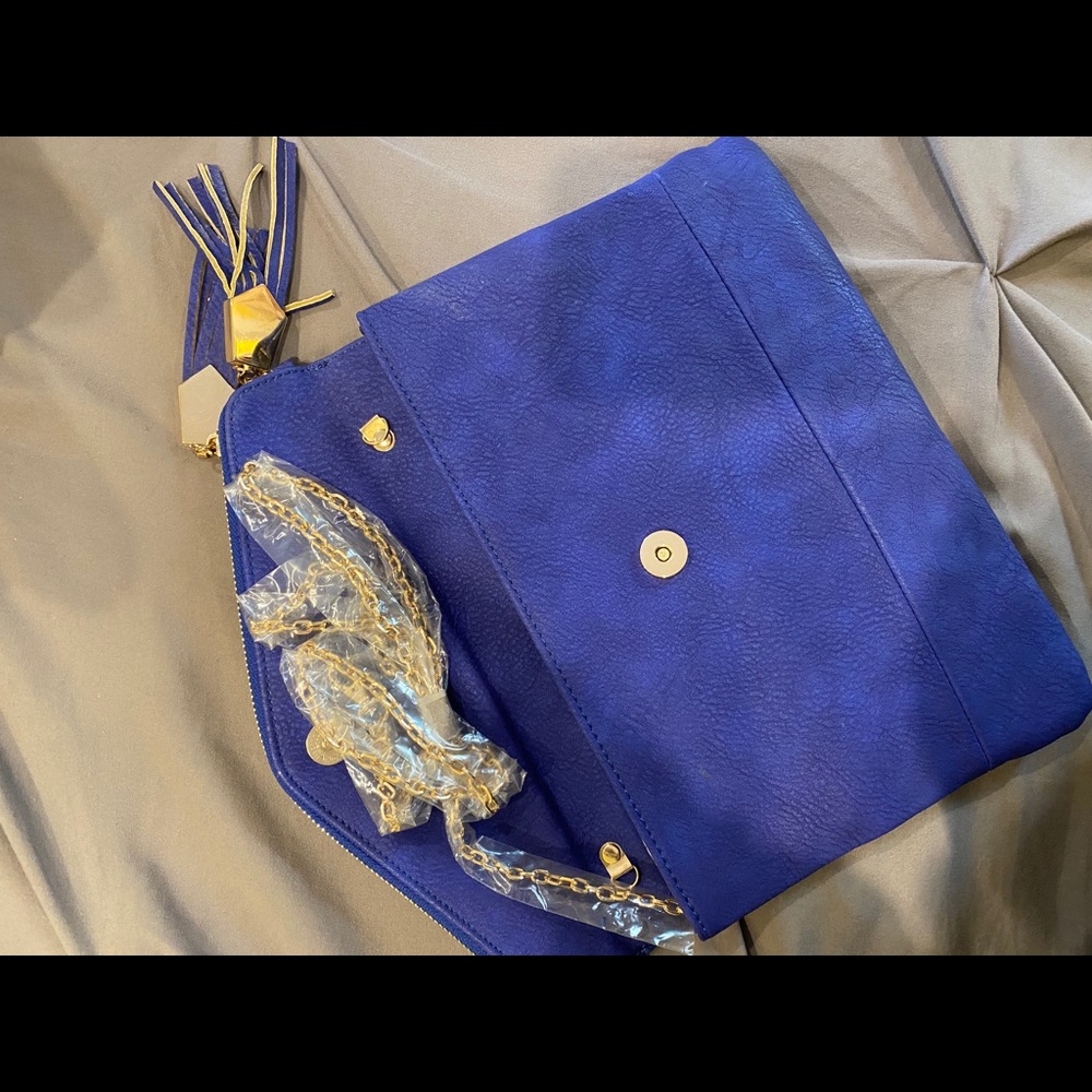 NEW — BRAND NEW BLUE night clutch